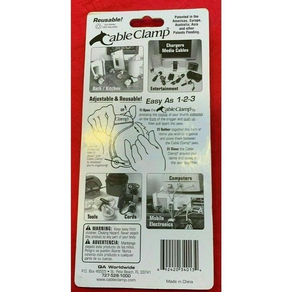 CableClamp HI 4013 All-Purpose Cable Clamps - 3 Small, 1 Medium - Picture 2 of 2